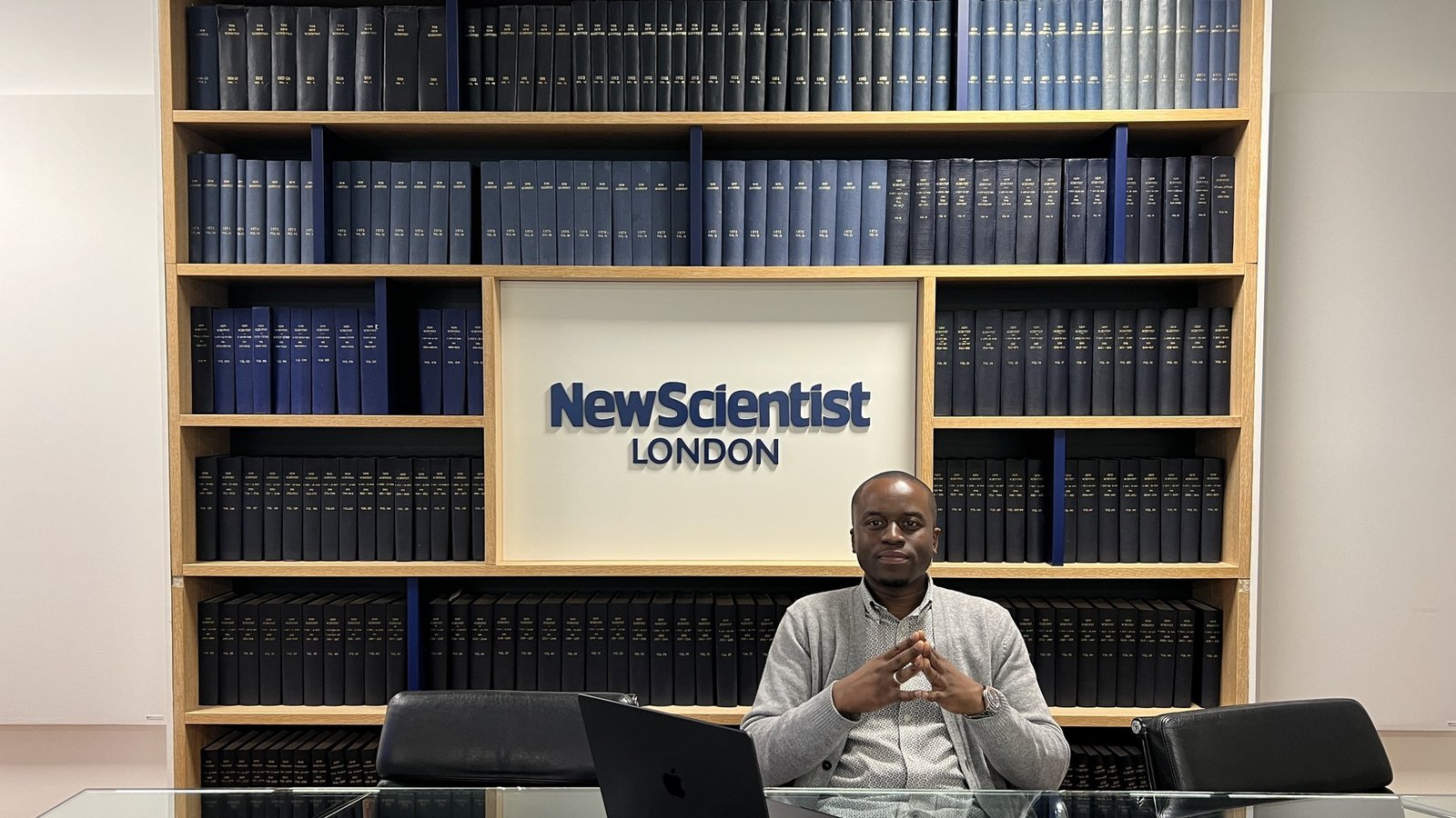 Michael Mettle working at the New Scientist offices in London